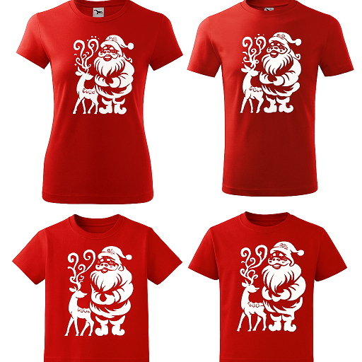 rodinné tričká pre 4osoby Dedo Mráz a Sob mk